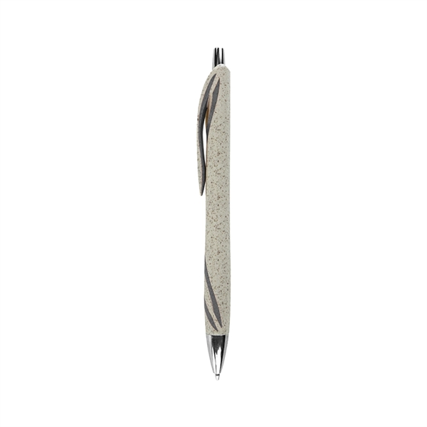 Silver Accent Wheat Straw Ballpoint Pen - Image 3