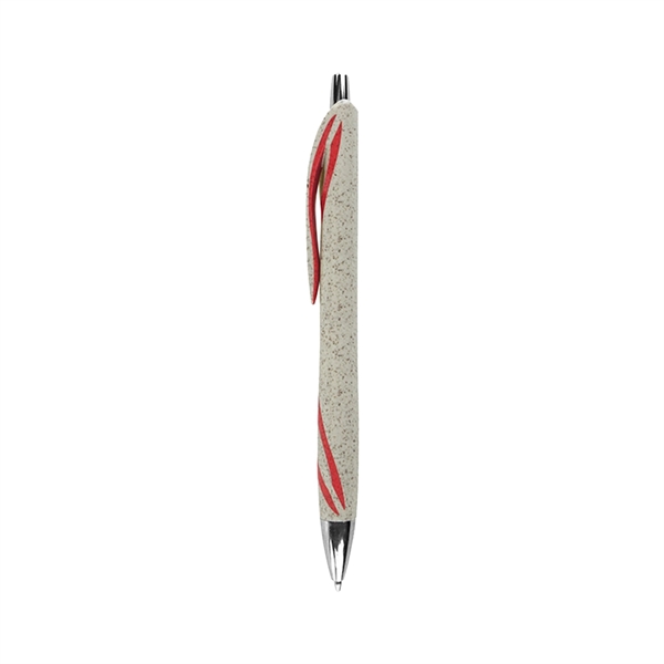 Silver Accent Wheat Straw Ballpoint Pen - Image 4