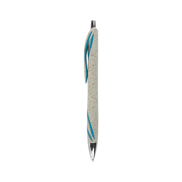 Silver Accent Wheat Straw Ballpoint Pen - Image 5