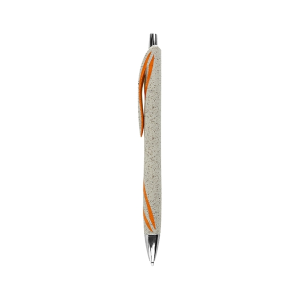Silver Accent Wheat Straw Ballpoint Pen - Image 6