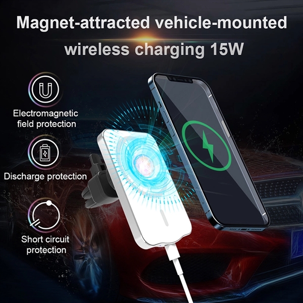 15W Max Magnetic Wireless Car Charger - Image 5