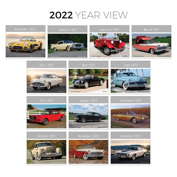 4C Press-N-Stick Header Cruisin' Cars Calendar (13-Month) - Image 2