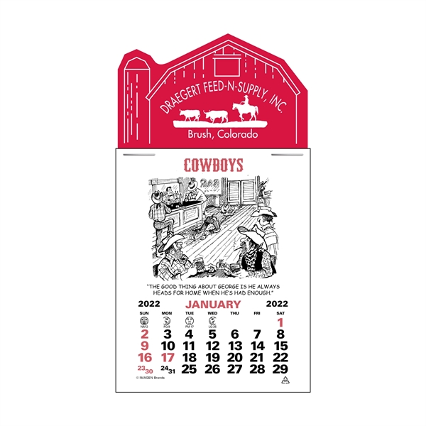 4C Press-N-Stick Header Cowboy Calendar (12-Month) - Image 2