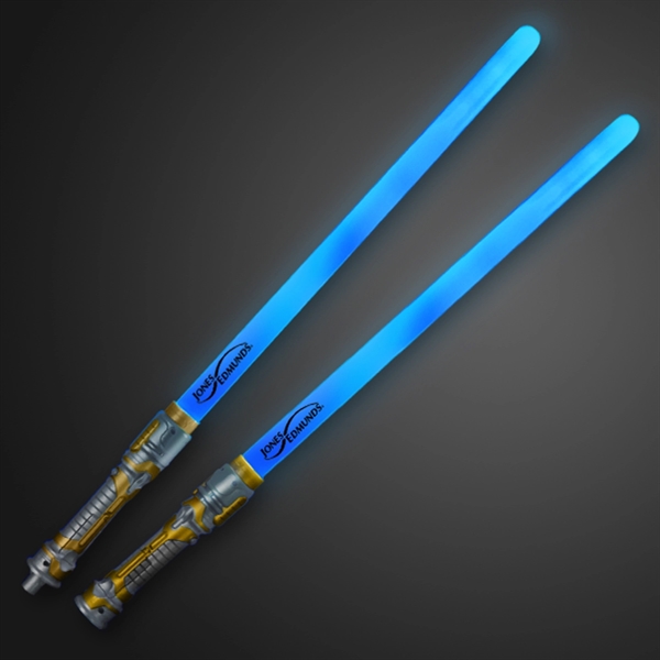 Double Sided Swords Sabers with Blue LEDs and Sounds - Image 1