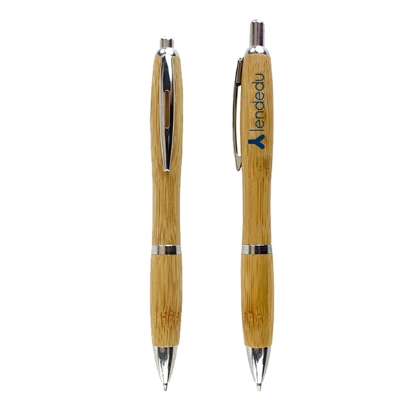 Curvy Bamboo Ballpoint Pen - Image 1