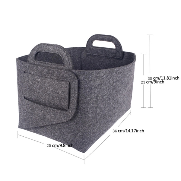 Foldable Felt Storage Basket Collector/Organizer w/Handle - Image 4