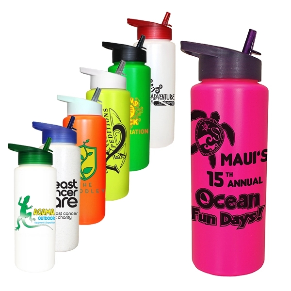 32 oz. Sports Bottle with Straw Cap Lid - Image 10