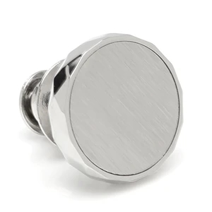 Faceted Edge Stainless Steel Engravable Lapel Pin