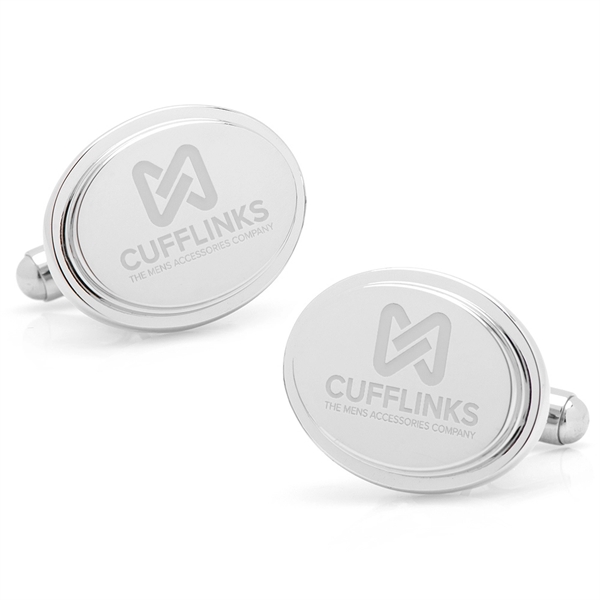 Stainless Steel Oval Engravable Cufflinks - Image 6