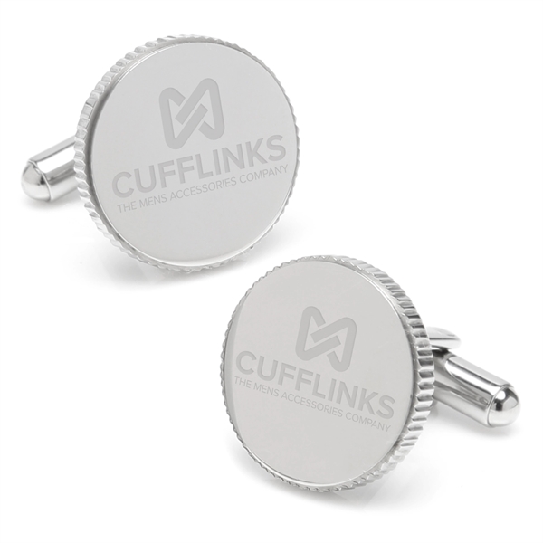 Coin Edge Stainless Steel Engravable Cufflinks - Image 6