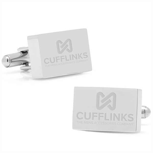 Stainless Steel Silver Block Cufflinks - Image 6