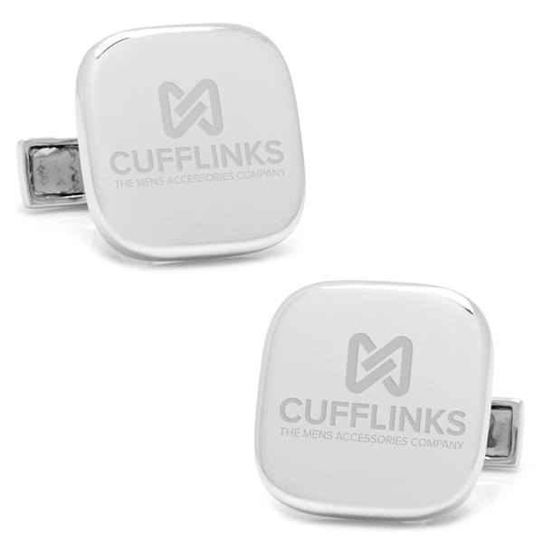 Sterling Silver Soft Square Engravable Cufflinks - Image 6