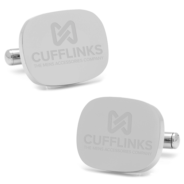 Stainless Steel Soft Rectangle Engravable Cufflinks - Image 6