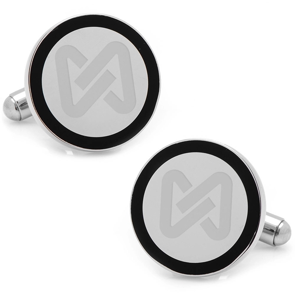 Stainless Steel Round Engravable Framed Cufflinks - Image 7