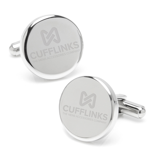 Stainless Steel Round Infinity Engravable Cufflinks - Image 7