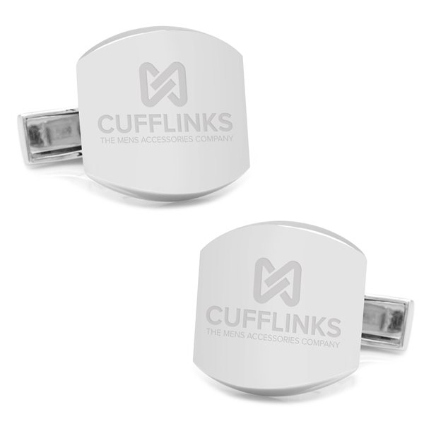 Sterling Silver Classic Engravable Cufflinks - Image 6