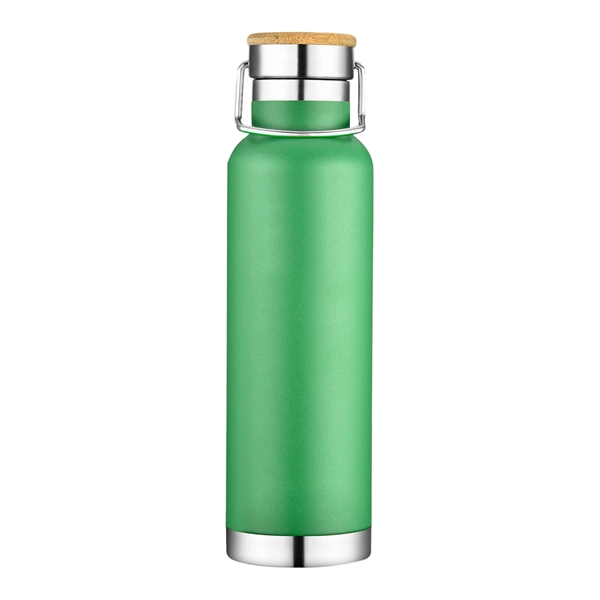 22 oz. Double Wall SS Vacuum Bottle w/Bamboo Lid - Image 4