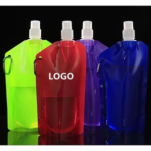 24oz Plastic Collapsible Sports Water Bottle, Water Bag