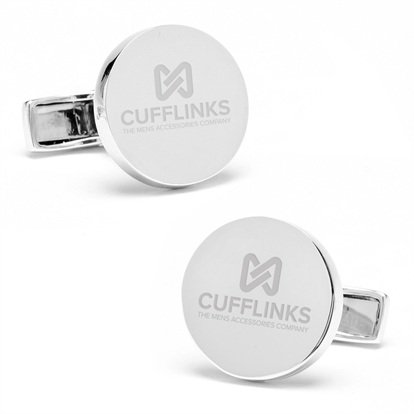 Sterling Silver Infinity Edge Round Cufflinks - Image 6