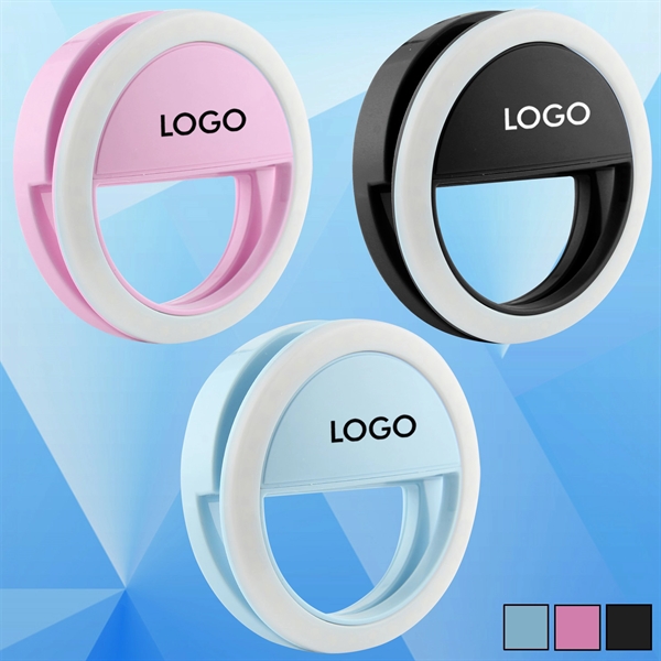 Phone Selfie Round LED Ring Fill Light Recharging w/ Clip - Image 1