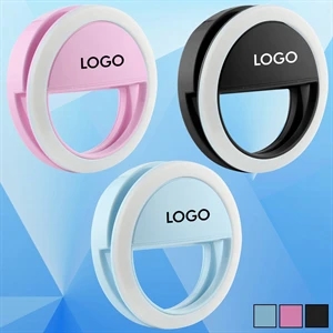 Phone Selfie Round LED Ring Fill Light Recharging w/ Clip