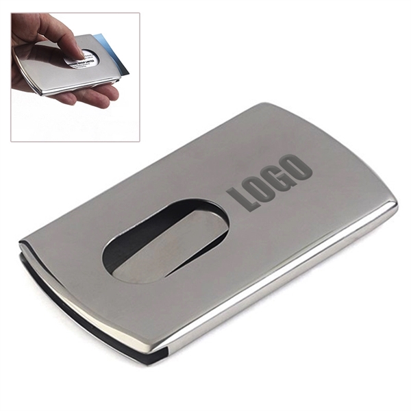 Stainless Steel Wallet Business Name Credit ID Card Holder - Image 1