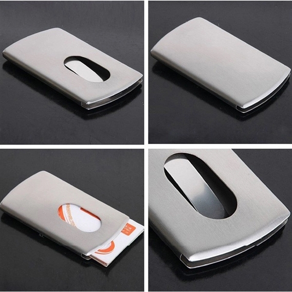 Stainless Steel Wallet Business Name Credit ID Card Holder - Image 4
