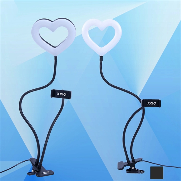 Adjustable LED Ring Fill Light w/ Phone Holder and Clip - Image 1
