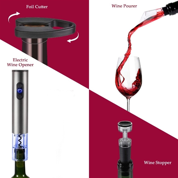 4 Pcs Electronic Automatic Wine Bottle Opener Gift Sets - Image 5