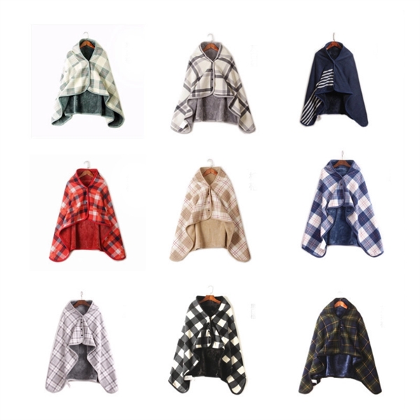 Fleece Wearable Shawl Blanket - Image 2