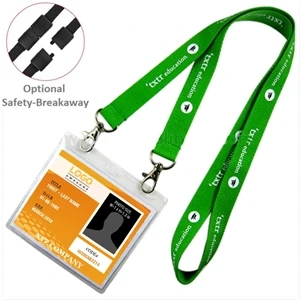 Open Ended Combo Polyester Lanyard w/ Badge Holder Lanyards