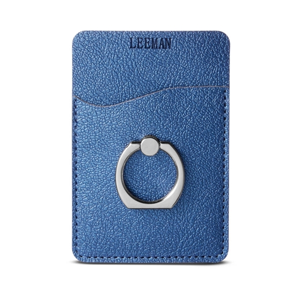 Leeman™ Shimmer Card Holder with Metal Ring Phone Stand - Image 2