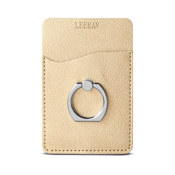 Leeman™ Shimmer Card Holder with Metal Ring Phone Stand - Image 3
