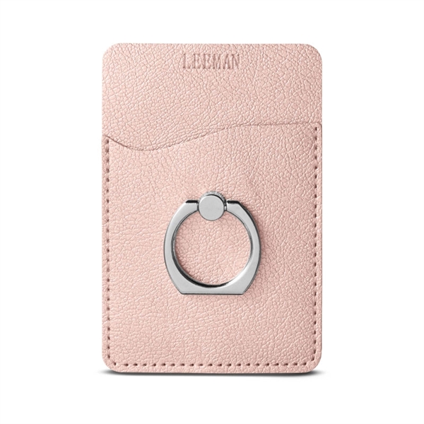 Leeman™ Shimmer Card Holder with Metal Ring Phone Stand - Image 4