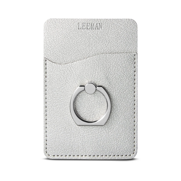 Leeman™ Shimmer Card Holder with Metal Ring Phone Stand - Image 5