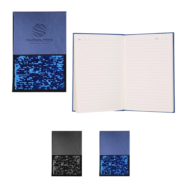 Hard Cover Sequin Pocket Journal - Image 1