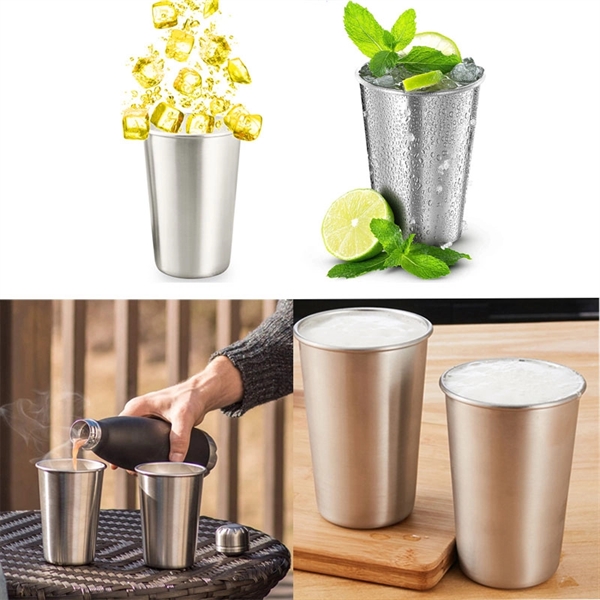 14 OZ Stainless Steel Pint Cups     - Image 3