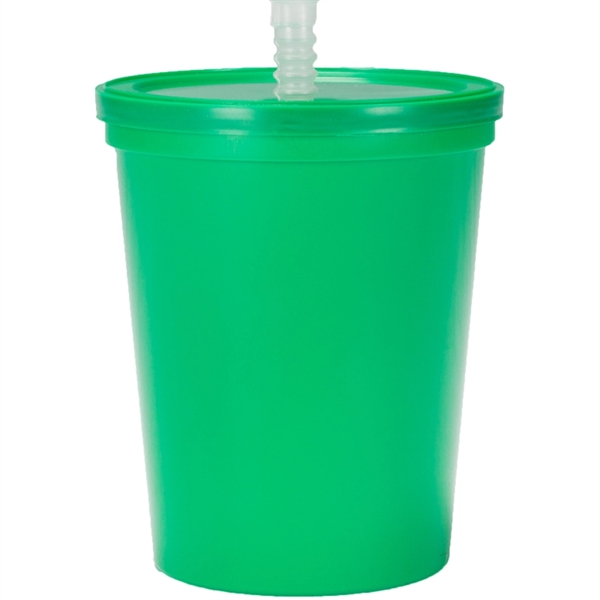 16 oz. USA made Stadium Cup w/ Lid & Straw BPA FREE Recycled - Image 4