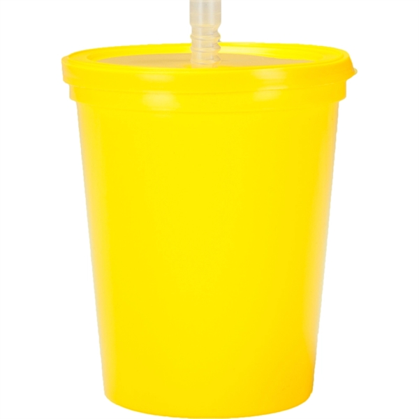 16 oz. USA made Stadium Cup w/ Lid & Straw BPA FREE Recycled - Image 7