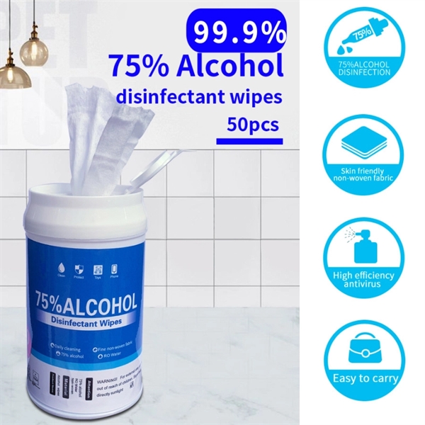 50pcs Alcohol Wipes in Canister - Image 2