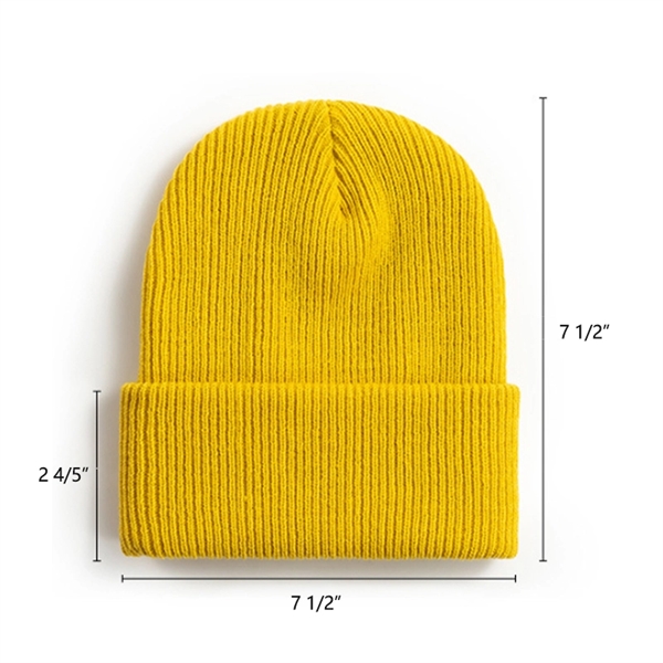 Knit Beanie Soft Warm Unisex Cuffed Hat     - Image 3