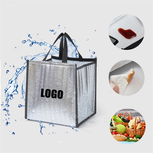 Custom Aluminum Foil Foam Insulated Grocery Tote Cooler Bag - Image 1