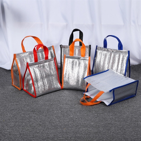 Custom Aluminum Foil Foam Insulated Grocery Tote Cooler Bag - Image 6