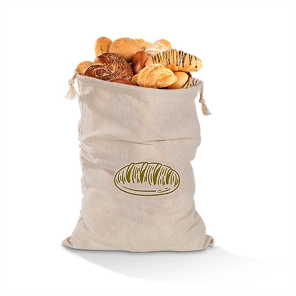 Reusable Drawstring Linen Bread Bag - Image 3