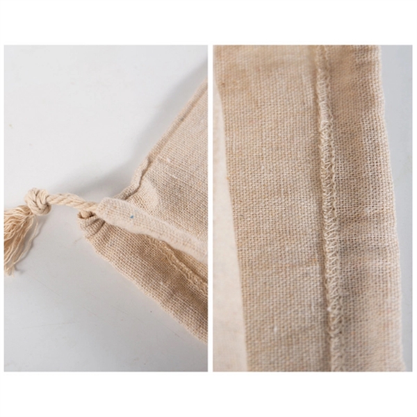 Reusable Drawstring Linen Bread Bag - Image 4