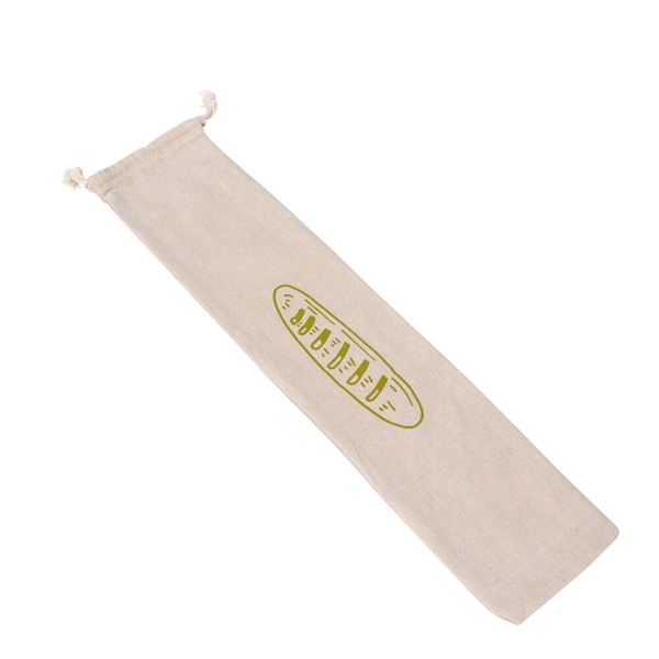 Reusable Drawstring Linen Bread Bag Baguette Bag - Image 5