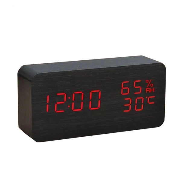 Digital Wooden Alarm Clock - Image 2