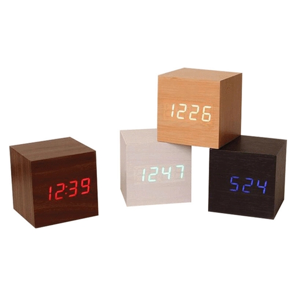 Digital Wooden Alarm Clock - Image 1