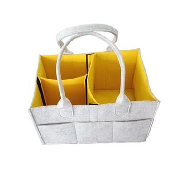 Foldable Felt Storage Basket Collector/Organizer w/Handle - Image 2