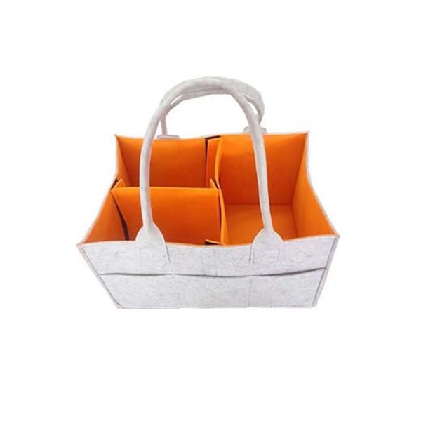 Foldable Felt Storage Basket Collector/Organizer w/Handle - Image 3